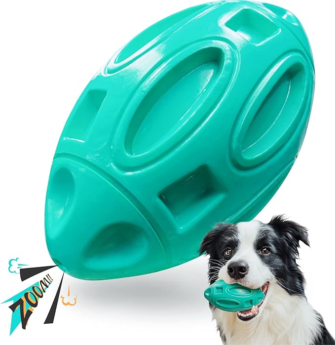 Squeaky Dog Toys for Aggressive Chewers: Rubber Puppy Chew Ball with Squeaker, Almost Indestructible and Durable Pet Toy for Medium and Large Breed
