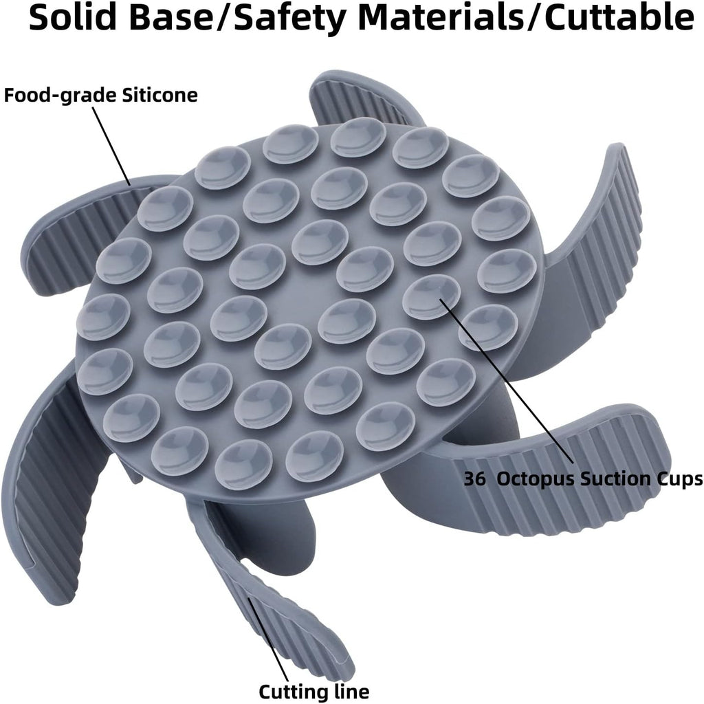 Feeder Dog Bowls Insert [Octopus Suction Cups] Super Firm Slow Eating Dog Bowl [Cuttable] for Large Breed and Medium Size Dog Compatible with Regular and Elevated Dog Bowls (Turbine)