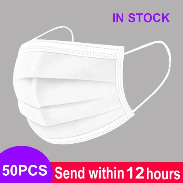 Hac849057e4844b159d934e30cbdd0ed7J.webp Mouth Masks 3-layer Anti-Dust Disposable Mascarillas Non Woven Meltblown Cloth Masks Elastic Ear Loop Face Mask