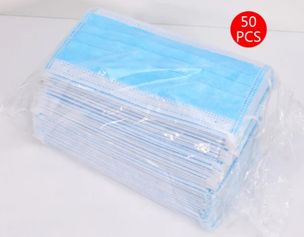 Hc617f671df934df2b9cec0dee4a9cf37A.webp Mouth Masks 3-layer Anti-Dust Disposable Mascarillas Non Woven Meltblown Cloth Masks Elastic Ear Loop Face Mask