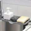 S0179d5ee2dbf4067beb312980f4d5cab7.webp Sink Silicone Tray With Drain Soap Sponge Storage Holder Countertop Sink Scrubber Brush Soap Storage Rack Kitchen Organizer
