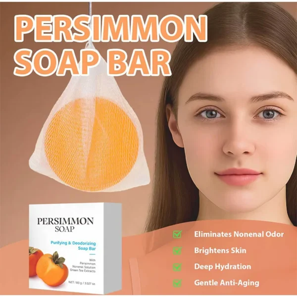 Japanese Persimmon Soap Brand Natural Gentle Cleansing Body Deodorant Soap Suitable For All Skin Types Moisturizing Cleans Soap