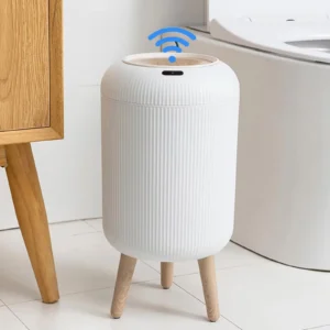 S067f124cdc6249c490431b36bcf41c67t.webp Automatic Trash Can with Lid, Small Plastic Smart Trash Can, Motion Sensor Trash Can for Bedroom, Bathroom, Kitchen, Office
