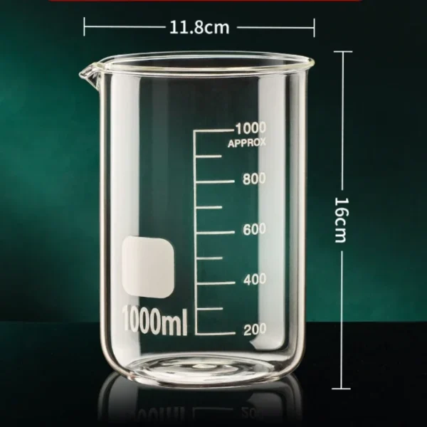 S089e166fa361494da319d60c2cbc4c26A.webp Glass Measuring Cup High Borosilicate Clear Scale Cup Heat-resisting Laboratory Beaker Kitchen Baking 50/100/150/250/500/1000ml
