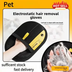 S09a5cad2a8094caf868993137f245ce4L.webp Pet Hair Removal Kit: Sticky Roller, Static Brush & Grooming Gloves - For Cat Dog Fur on Furniture Car Clothing