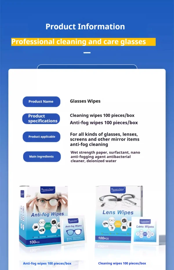S0ad23ba028224502b68574f61ff20edaj.webp 100pcs Eyeglasses Polishing Cleaner Lens Wipes Microfiber Glasses Cleaning Cloth Disposable Wet Tissue Wipes German Standards