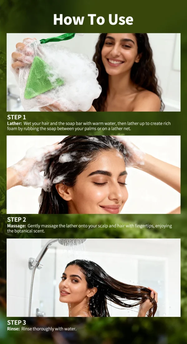 120g Usman Grass & Platycladus Shampoo Soap Strengthen Hair Root Growth Shampoo Bar Natural Herbal Hair loss treatment Hair Care