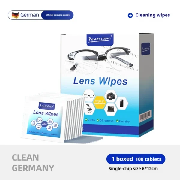 S127179b596214f939e1292a05612b5d6N.webp 100pcs Eyeglasses Polishing Cleaner Lens Wipes Microfiber Glasses Cleaning Cloth Disposable Wet Tissue Wipes German Standards