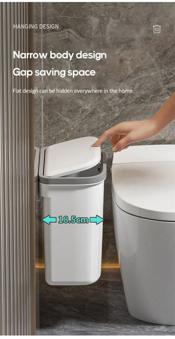 12/16L Press Type Wall Mounted Trash Can For Bathroom Toilet Garbage Bucket With Lid Kitchen Recycling Bin Hanging Wastebasket