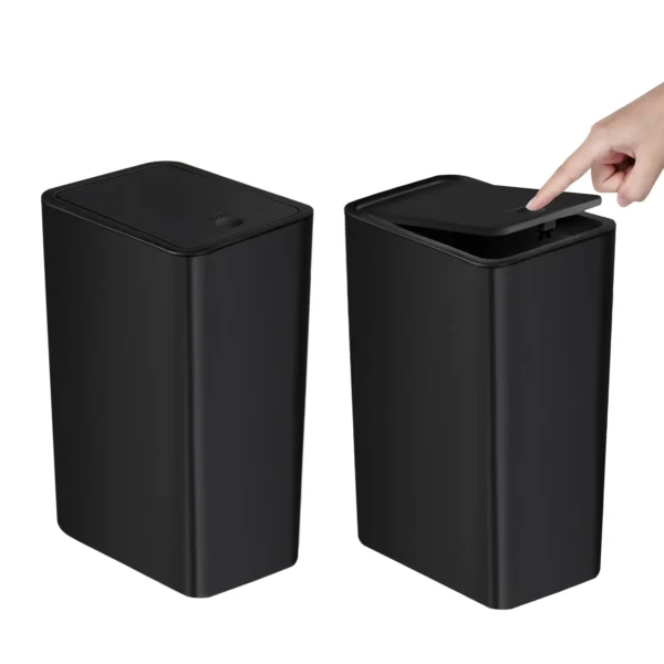 S156f91429412474595f4af58594d72a7E.webp Bathroom Trash Can-10L Small Garbage Can with Press Top Lid for Toilet,Bedroom,Living Room – Plastic Wastebasket with Pop-up Lid