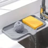 S18104443daf641bda015b611ad95d1bbZ.webp Sink Silicone Tray With Drain Soap Sponge Storage Holder Countertop Sink Scrubber Brush Soap Storage Rack Kitchen Organizer