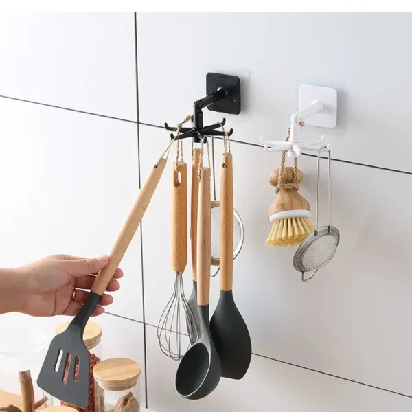 S19fb710fa7d94f3c9ded033458914724T.webp Creative Kitchen Organizer Swivel Hooks Hole-Free Multifunctional Rotatable Dual-Use Hooks for Utensils And Pots