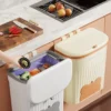 8.5/12L Kitchen Wastebasket Wall Mounted Trash Can With Lid Bathroom Trash Bin Garbage Can for Cabinet Under Sink Recycling Bin