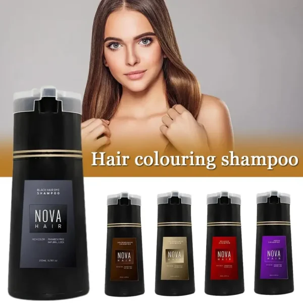 S20b6fab3a07240238bea60fbff6c4186Y.webp Nova Hair Dyeing 3-in-1 Hair Care Shampoo Natural Fast White Hair Dyed Black Hair Dye Lasting Convenience Men Women Hair Care