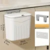 White Wall-Mounted Trash Bin for Kitchen Space-Saving Plastic Garbage Storage Container