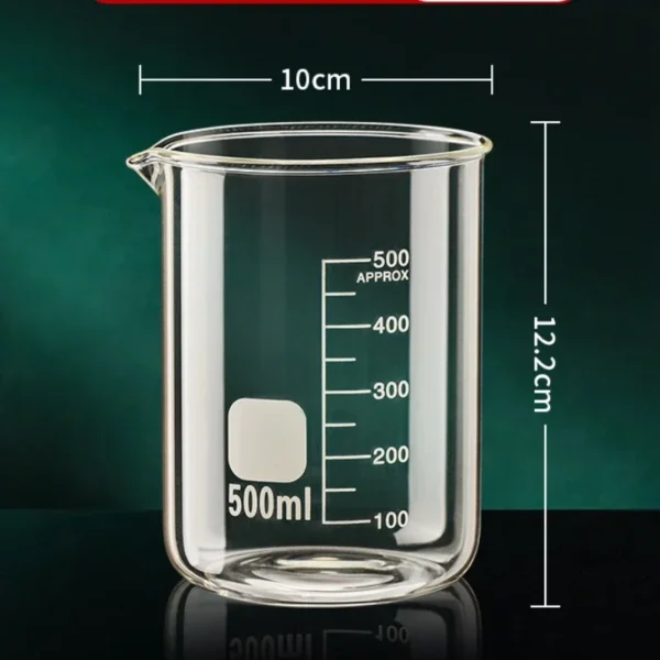 S269ac0f5008b4a4882eed105ba5c832eg.webp Glass Measuring Cup High Borosilicate Clear Scale Cup Heat-resisting Laboratory Beaker Kitchen Baking 50/100/150/250/500/1000ml