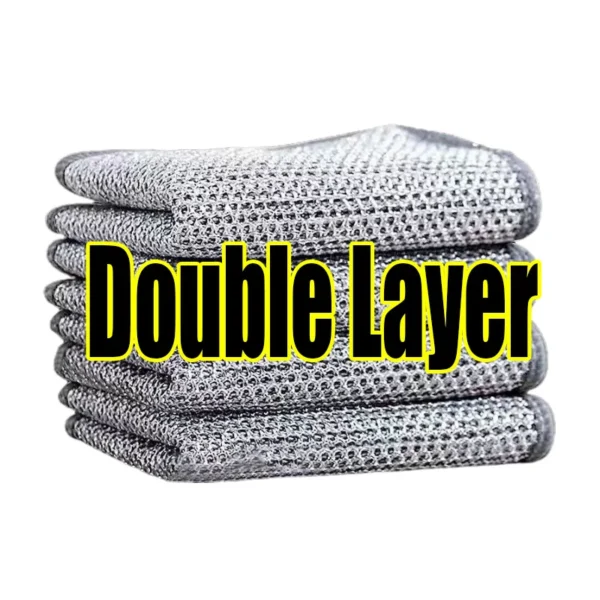 Wholesale Metal Steel Wire Rags Cloth Home Kitchen Pot Pan Dishwashing Double-sided Dishcloth Cleaning Cloths Towel Scrubber Rag