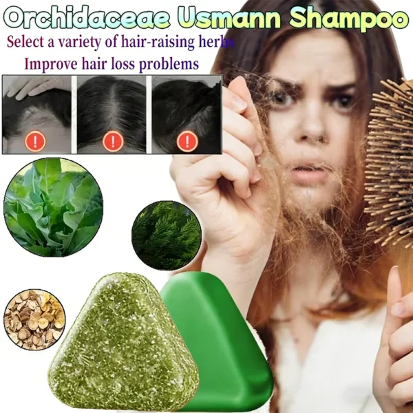Natural Herbal Shampoo Soap Usman Grass Handmade Soap Hair Nourishing, Oil Control, Refreshing, Fluffy and Soothing Hair Care