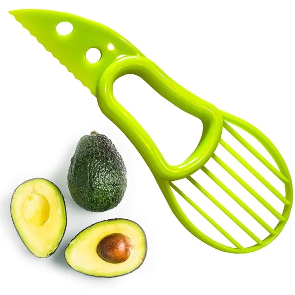 S31e9a59607344bd389e8a4ae47ca26cav.webp 3 In 1 Multi-Function Avocado Peeler Pulp Separator Plastic Orange Kiwi Fruit Peeler Knife Cutter Household Kitchen Accessories