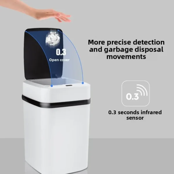 13L Smart Sensor Trash Can Fully Automatic Waterproof for Kitchen Living Room Household Bathroom Toilet Garbage Bin