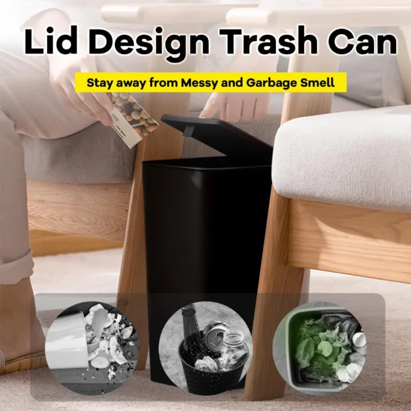 S3b326c5c6f8c47a2a081fffc6478cf889.webp Bathroom Trash Can-10L Small Garbage Can with Press Top Lid for Toilet,Bedroom,Living Room – Plastic Wastebasket with Pop-up Lid