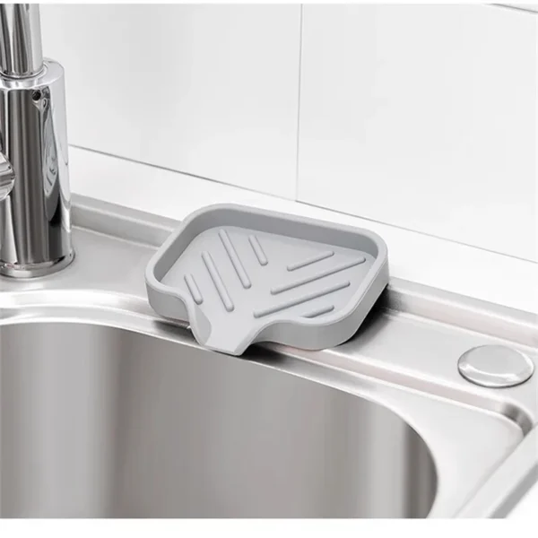 S4493c1de737c4696993e074f91badf6bQ.webp Sink Silicone Tray With Drain Soap Sponge Storage Holder Countertop Sink Scrubber Brush Soap Storage Rack Kitchen Organizer