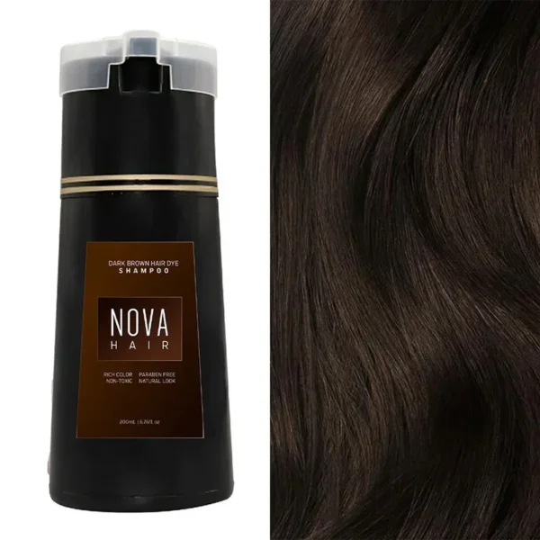 S44a04cb8cc3d43178d9be574e87dc09fb.webp Nova Hair Dyeing 3-in-1 Hair Care Shampoo Natural Fast White Hair Dyed Black Hair Dye Lasting Convenience Men Women Hair Care