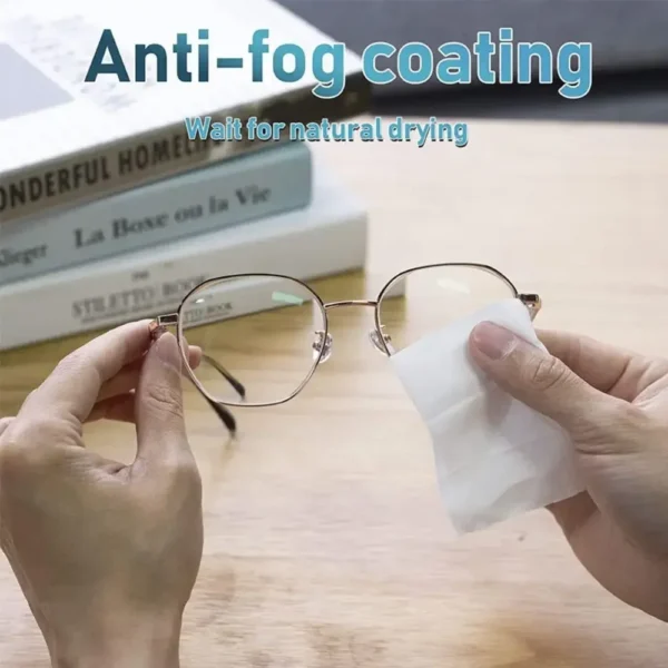 S47748a2d51774beaaba9466562d21e21L.webp 100Pcs/Box Glasses Cleaner Wet Wipe Disposable Anti Fog Misting Dust Remover Cleaning Lens Wipes Sunglasses Phone Screen