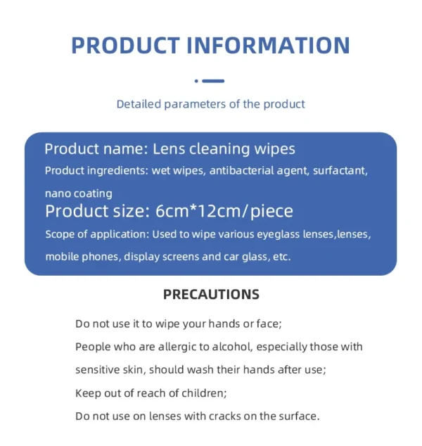 10-100pcs 100-Count Disposable Glasses Cleaning Wipes, for Glasses, Screens, and Lenses