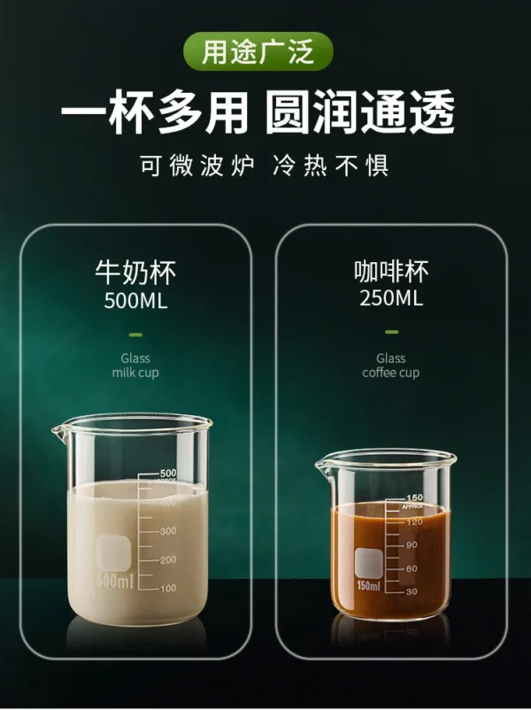 S4899a012e1bf43bd9fce66d91c402d39w.webp Glass Measuring Cup High Borosilicate Clear Scale Cup Heat-resisting Laboratory Beaker Kitchen Baking 50/100/150/250/500/1000ml