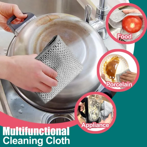 20/5pcs Reusable Wire Dishwashing Rags - Non-Scratch Multi purpose Cleaning Pads for Wet and Dry Dishcloths for Washing Dishes