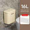 12/16L Press Type Wall Mounted Trash Can For Bathroom Toilet Garbage Bucket With Lid Kitchen Recycling Bin Hanging Wastebasket