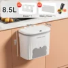 8.5/12L Kitchen Wastebasket Wall Mounted Trash Can With Lid Bathroom Trash Bin Garbage Can for Cabinet Under Sink Recycling Bin