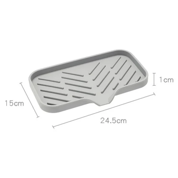 S57955a451ef84accab3823793df143cex.webp Sink Silicone Tray With Drain Soap Sponge Storage Holder Countertop Sink Scrubber Brush Soap Storage Rack Kitchen Organizer