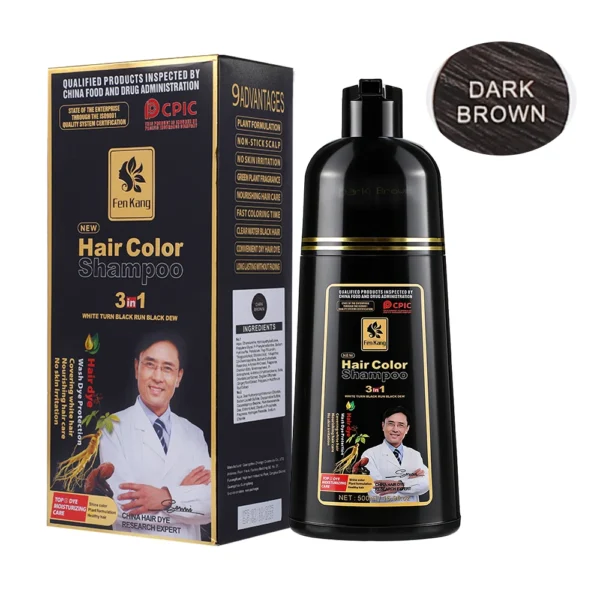 S5c5b821c847543b59e91e0a74df0bcbbE.webp 3 in 1 Black Hair Dye Shampoo for Gray Hair Home Herbal Hair Coloring Cream for Men Women Cover White Nourishing Formula 500ml