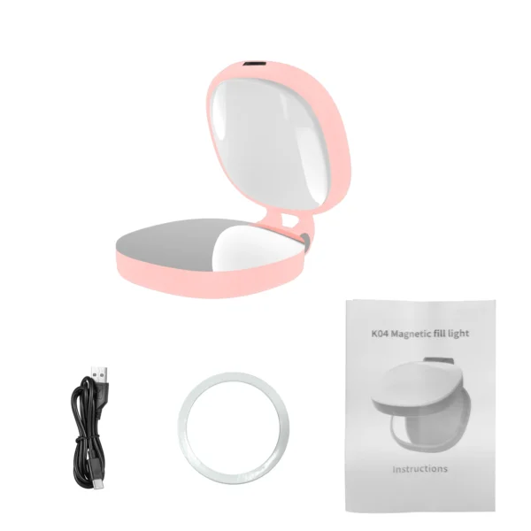 Phone Magnetic Beauty Selfie Light Live Stream Handheld Fill Light with Makeup Mirror Portable Outdoor LED Fill Light