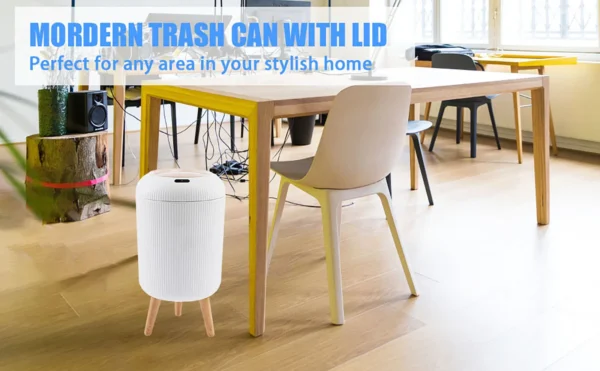 S5edbea96f31c4ecd813e9d6a0251c402L.webp Automatic Trash Can with Lid, Small Plastic Smart Trash Can, Motion Sensor Trash Can for Bedroom, Bathroom, Kitchen, Office
