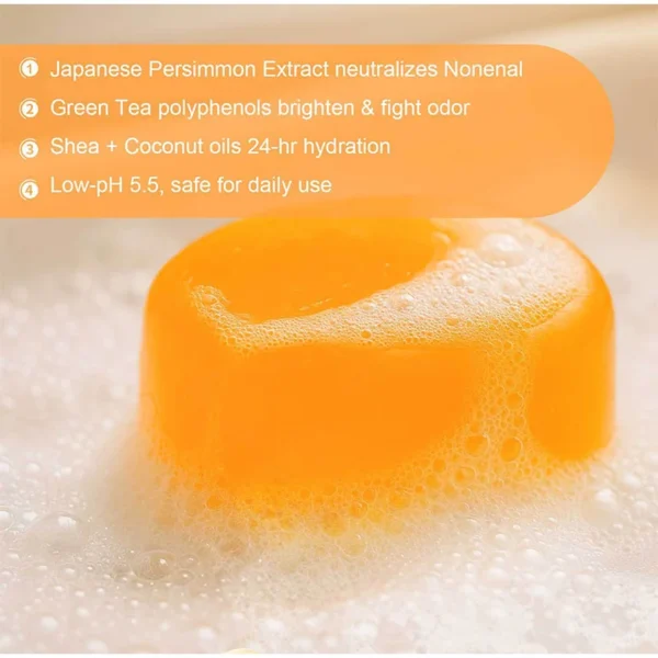 Japanese Persimmon Soap Brand Natural Gentle Cleansing Body Deodorant Soap Suitable For All Skin Types Moisturizing Cleans Soap