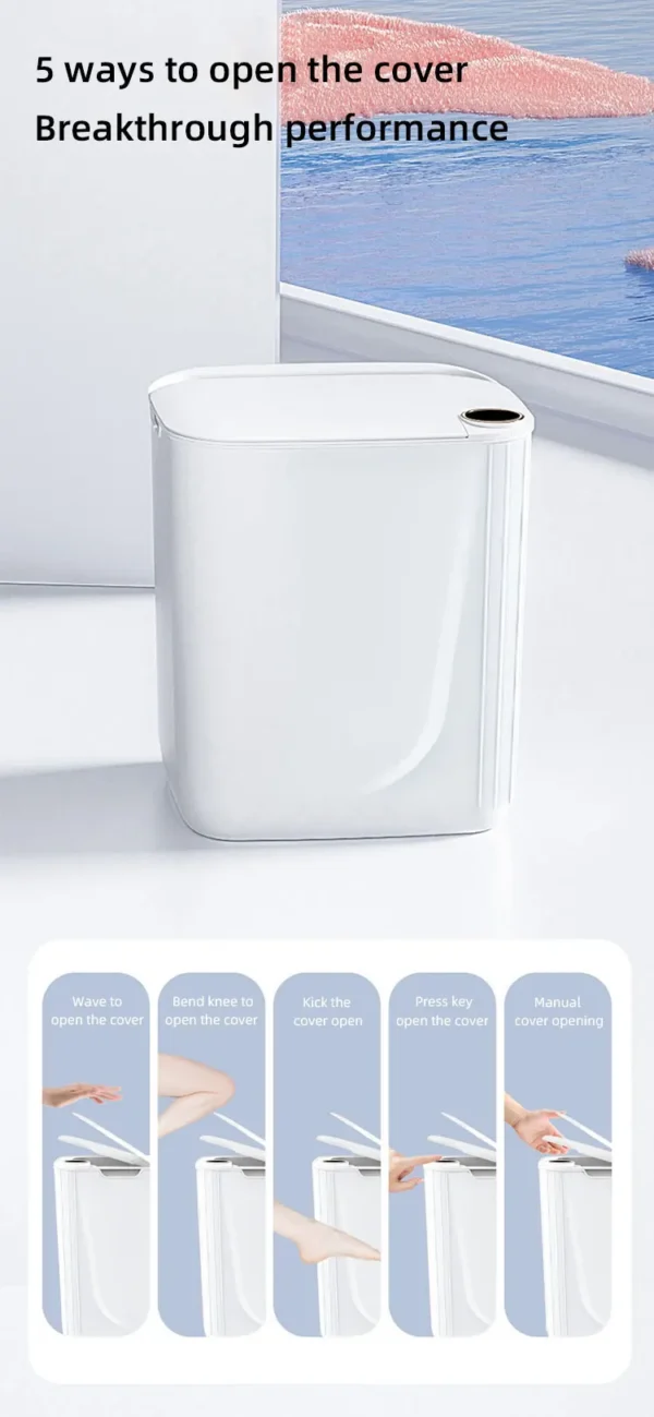 S631a3c6220094b4fbaddb2068c9c2fd72.webp 20L Smart Sensor Trash Can With Display Type-C Recharging Automatic Wastebin For Bathroom Kitchen Toilet Wastebasket Smart home