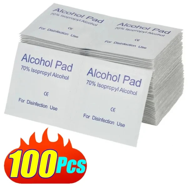 S639f3c86ef6d43ba8e6bc29fdd9353daT.webp 10/100Pcs Disposable Alcohol Cotton Pads Disinfectant Wipe Alcohol Tablets Home Outdoor Cleaning Care Tools 75% Alcohol Wet Wipe