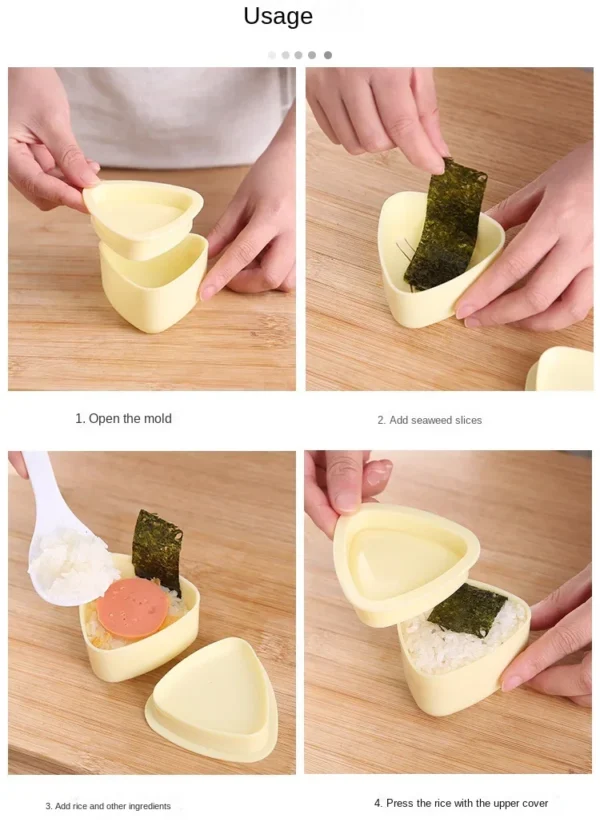S63af0edde4c24d9286de003d02461f10D.webp Onigiri Mold Home Kitchen Food Utensils for Kitchen 1-2PCS Kit Sushi Press Convenient Japan DIY Bento Accessories Rice Balls New