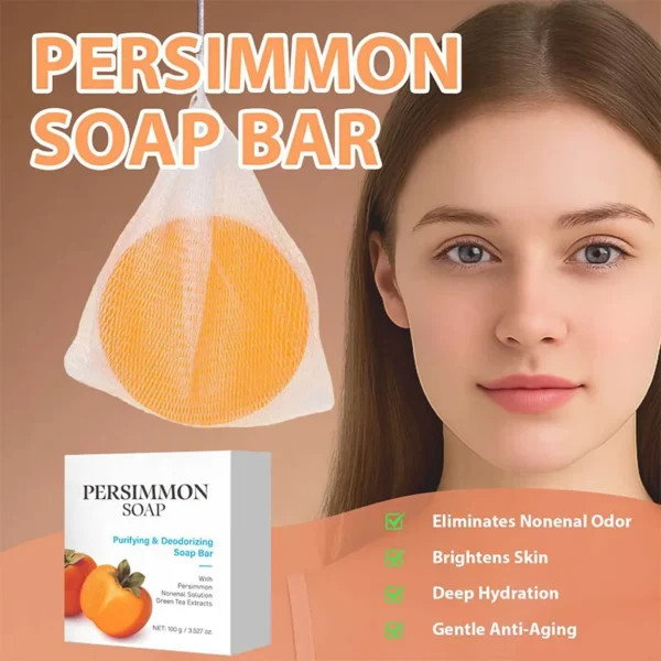 Japanese Persimmon Soap Brand Natural Gentle Cleansing Body Deodorant Soap Suitable For All Skin Types Moisturizing Cleans Soap