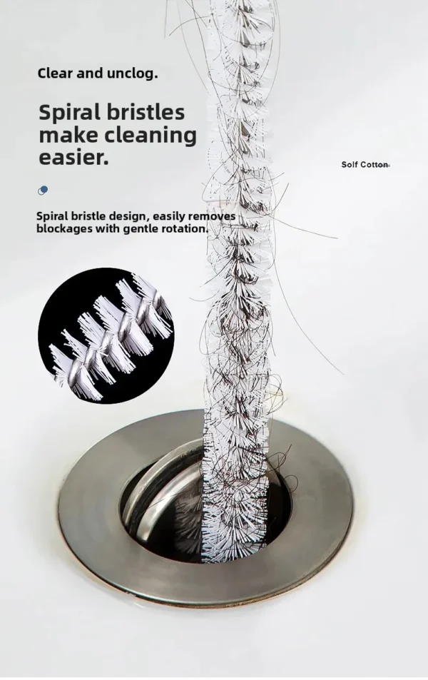 1Pcs Pipe Dredging Brush Flexible Bathroom Hair Sewer Sink Cleaning Brush Bendable for Home Kitchen Sink Bathroom Hair Sewer