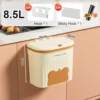 8.5/12L Kitchen Wastebasket Wall Mounted Trash Can With Lid Bathroom Trash Bin Garbage Can for Cabinet Under Sink Recycling Bin