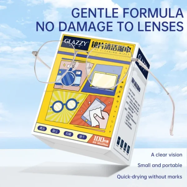 10-100pcs 100-Count Disposable Glasses Cleaning Wipes, for Glasses, Screens, and Lenses