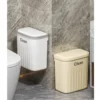 12/16L Press Type Wall Mounted Trash Can For Bathroom Toilet Garbage Bucket With Lid Kitchen Recycling Bin Hanging Wastebasket