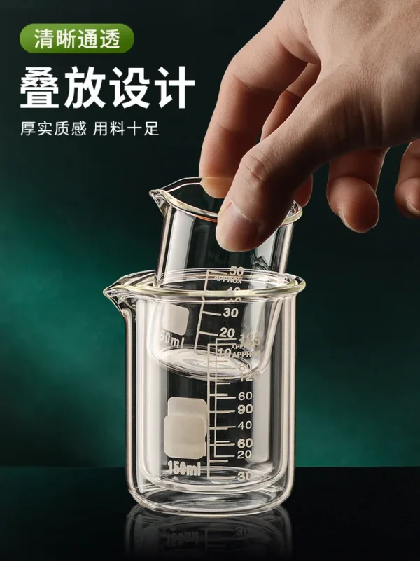 S75e29f3201d04f9cb581ddbcbbc1f2396.webp Glass Measuring Cup High Borosilicate Clear Scale Cup Heat-resisting Laboratory Beaker Kitchen Baking 50/100/150/250/500/1000ml