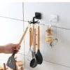S77b92670702a4b2c8a8995bb5e23b973j.webp Creative Kitchen Organizer Swivel Hooks Hole-Free Multifunctional Rotatable Dual-Use Hooks for Utensils And Pots