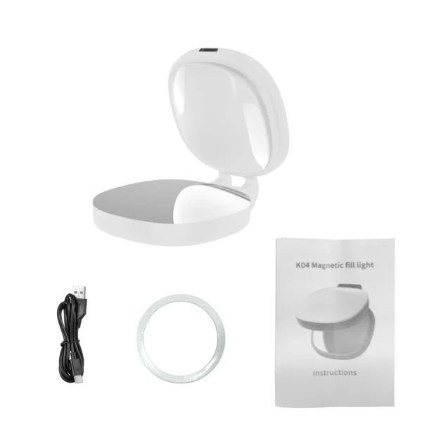 Phone Magnetic Beauty Selfie Light Live Stream Handheld Fill Light with Makeup Mirror Portable Outdoor LED Fill Light