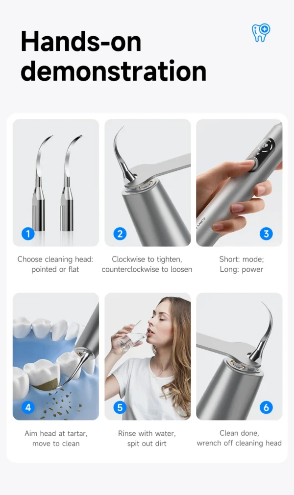 S7cae88692b3947fab506778ee54344dcR.webp Visible Ultrasonic Dental Scaler Tartar Remover 5 modes with LED Light Household Teeth Cleaning Tools Dental Cleaner Oral Care